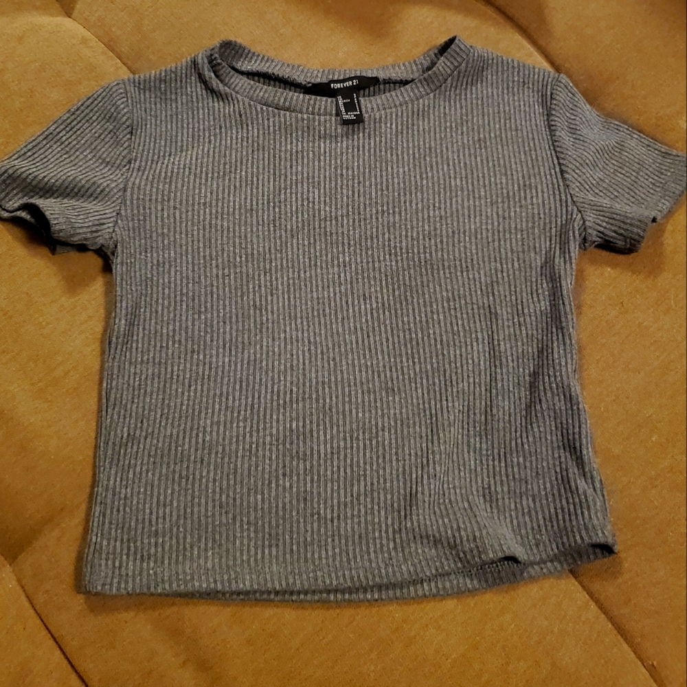Forever 21 ribbed grey size small crop top